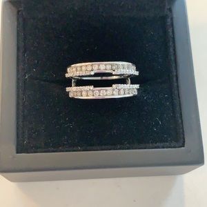 14K white gold diamond ring guard/enhancer.